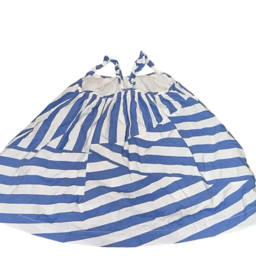 Baby GAP Blue White Stripe Sundress 100% Cotton 18–24 Months Ruffle Straps